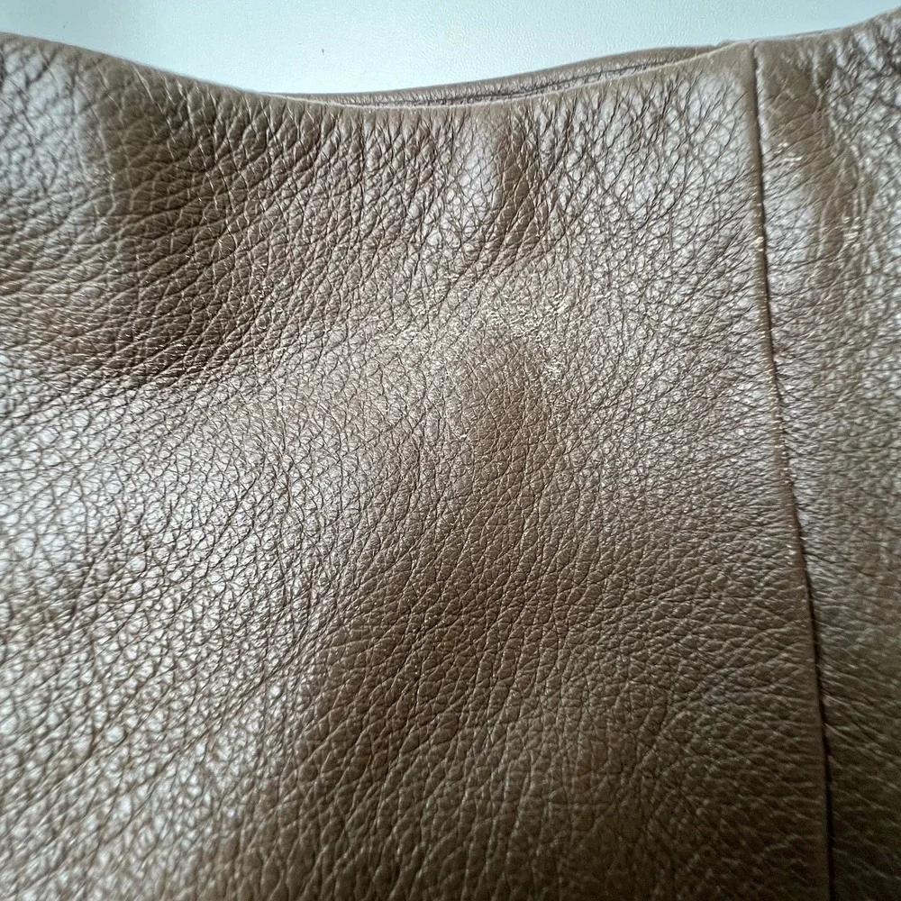 Coach Madison Pebble Taupe/Brown Large Leather Shoulder Bag Minimalist